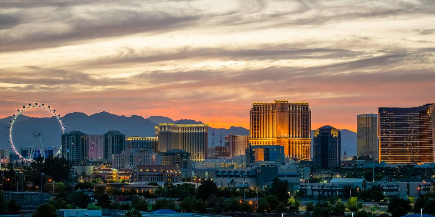Las Vegas Strip Skyline during Sunset