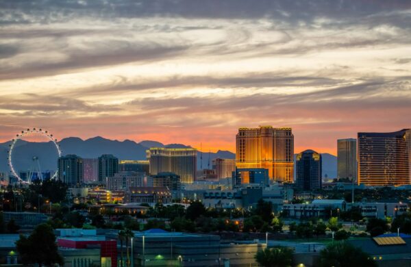 Las Vegas Strip Skyline during Sunset