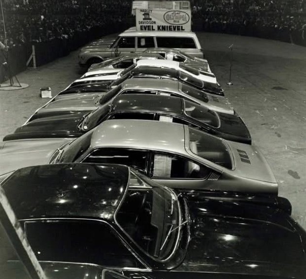 Evel Knievel Car Jump Lineup Stunt Display