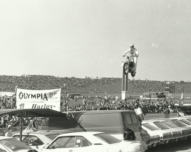 Evel Knievel Motorcycle Jump Over Cars
