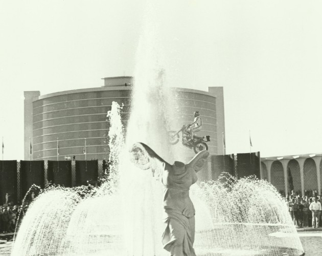 Motorcycle Jump Stunt Over Caesars Palace Fountain
