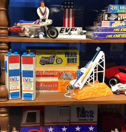 Evel Knievel Collectible Memorabilia Display