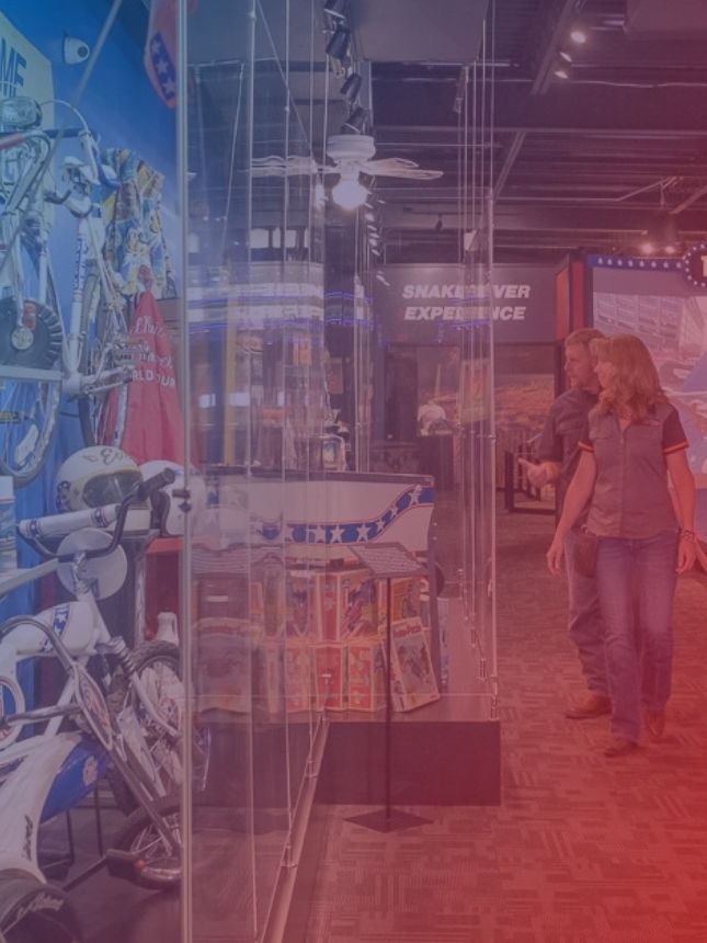 Guests Exploring Evel Knievel Museum Exhibits