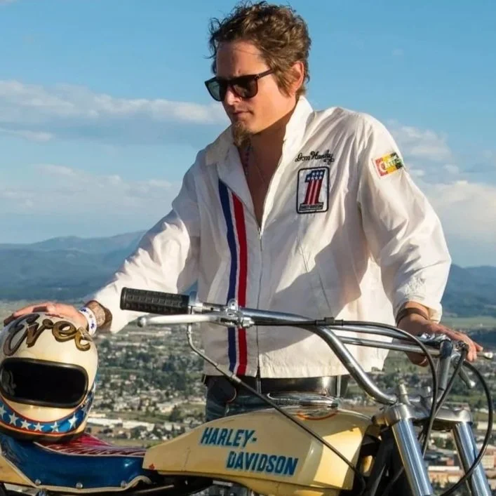 Evel Knievel With Harley-Davidson Motorcycle